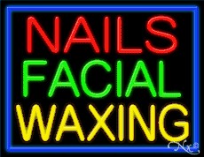 Nails Facial Waxing Business Neon Sign