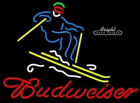 Budweiser Skier Neon Sign