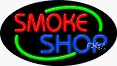 Smoke Shop Oval Neon Sign