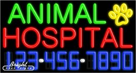 Animal Hospital Neon w/Phone #