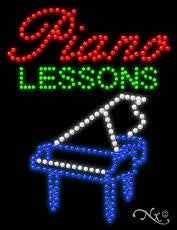 Piano Lessons LED Sign