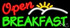 Breakfast Open Business Neon Sign
