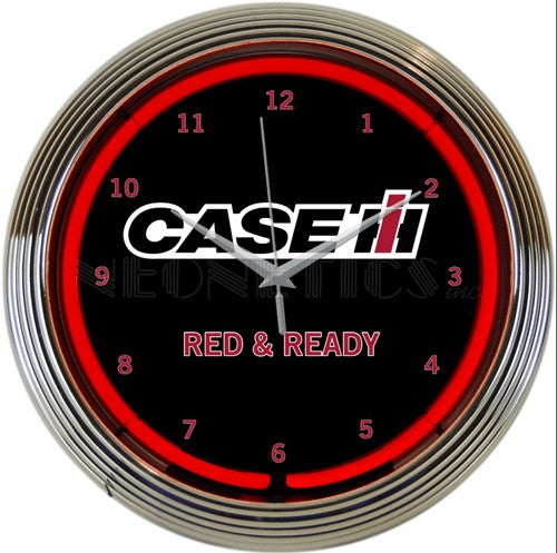 Case Red and Ready Neon Clock