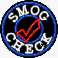 Smog Check Circle Shape Neon Sign