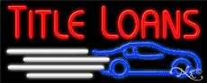 Title Loans Business Neon Sign