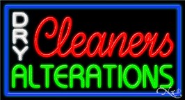 Dry Cleaners Alterations Business Neon Sign