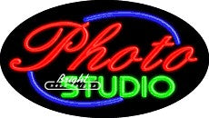 Photo Studio Flashing Neon Sign