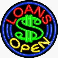 Loans Circle Shape Neon Sign