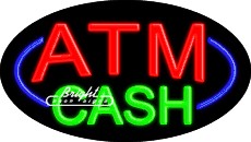 ATM Cash Flashing Neon Sign