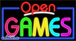 Games Open Neon Sign