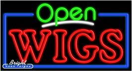 Wigs Open Neon Sign