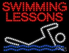 Swimming Lessons LED Sign