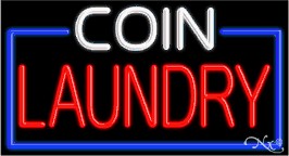 Coin Laundry Business Neon Sign