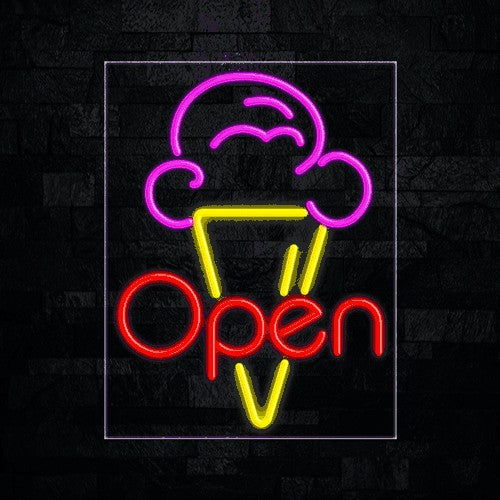 Open (Ice Cream Cone) Flex-Led Sign