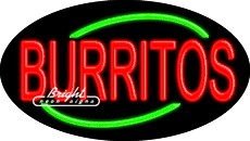 Burritos Flashing Neon Sign
