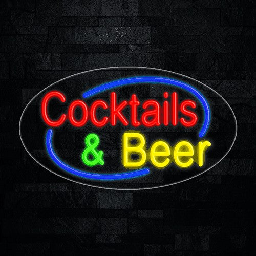 Cocktails & Beer Flex-Led Sign
