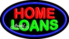 Home Loans Flashing Neon Sign