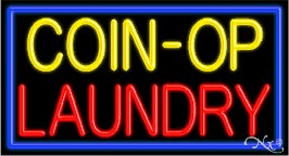 Coin Op Laundry Business Neon Sign