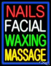 Nails Facial Waxing Massage Business Neon Sign