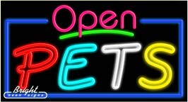 Pets Open Neon Sign