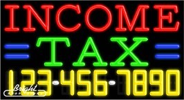 Income Tax Neon w/Phone #