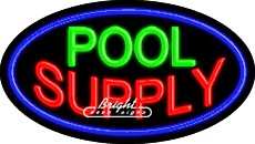Pool Supply Flashing Neon Sign