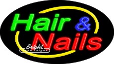 Hair & Nails Flashing Neon Sign
