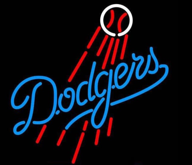 Neon dodgers logo Clearance