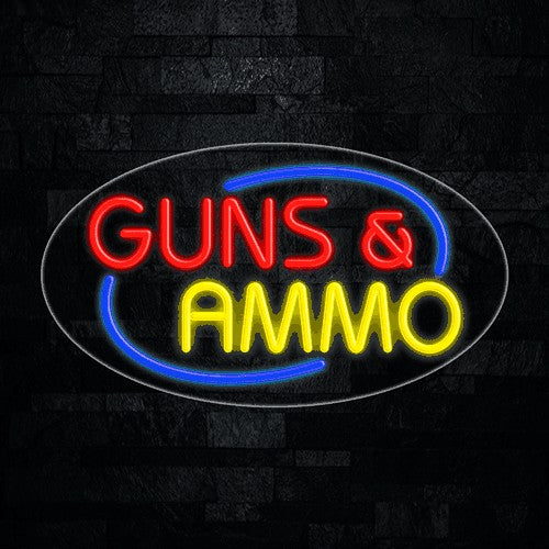Guns & Ammo Flex-Led Sign