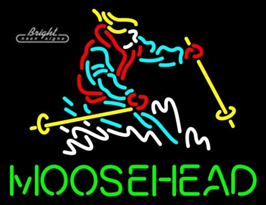 Moosehead Skier Neon Sign
