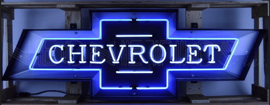Chevrolet Bowtie Neon Sign in Steel Can