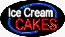 Ice Cream Cakes Oval Neon Sign