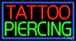 Tattoo Piercing Business Neon Sign