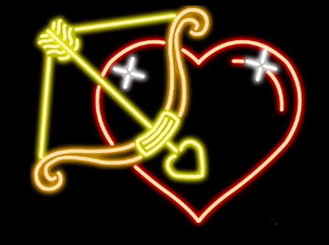 Arrow and Heart Neon Sign