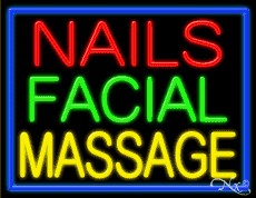 Nails Facial Massage Business Neon Sign