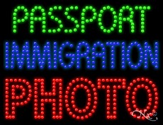 Passport Immigration Photo LED Sign
