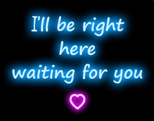I'll Be Right Here Waiting for You Neon Sign