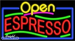 Espresso Open Neon Sign
