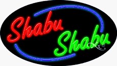 Shabu Shabu Oval Neon Sign