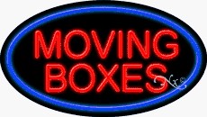 Moving Boxes Oval Neon Sign