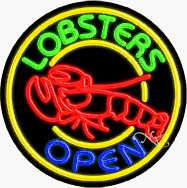 Lobsters Circle Shape Neon Sign