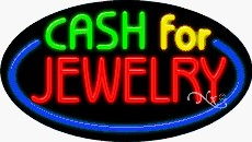 Cash for Jewelry Oval Neon Sign