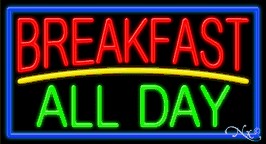 Breakfast All Day Business Neon Sign