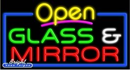 Glass & Mirror Open Neon Sign