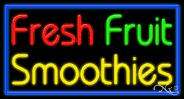 Fresh Fruit Smoothies Business Neon Sign