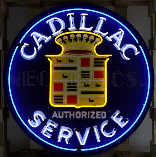 Cadillac Neon Sign in Metal Steel Can
