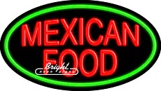 Mexican Food Flashing Neon Sign
