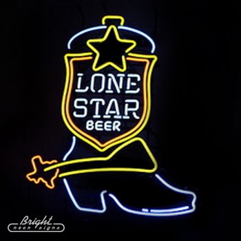 Lone Star Boot Neon Beer Sign