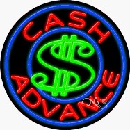 Cash Advance Circle Shape Neon Sign