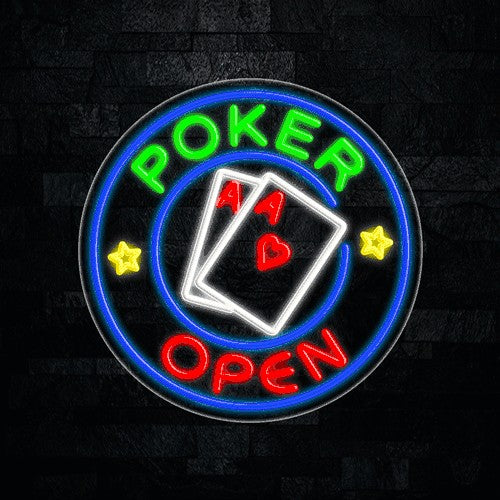 Poker Open Flex-Led Sign